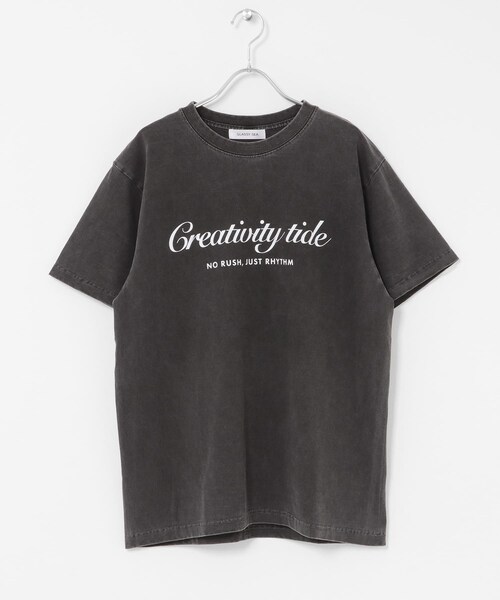 URBAN RESEARCH Sonny Label（アーバンリサーチサニーレーベル）の「GLASSY SEA　クリエイティブタイドTシャツ（Tシャツ/カットソー・レディース・WHITE/BLACK・M）」の6枚目の写真