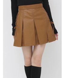 EATME | レースアップフェイクレザープリーツスカート(スカート)
