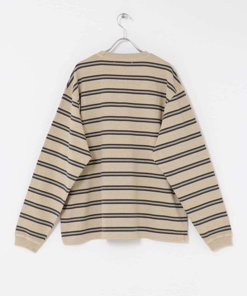 URBAN RESEARCH Sonny Label（アーバンリサーチサニーレーベル）の「ピグメントボーダーロングスリーブTシャツ（Tシャツ/カットソー・メンズ・ベージュ/ブラック・M/L）」の13枚目の写真