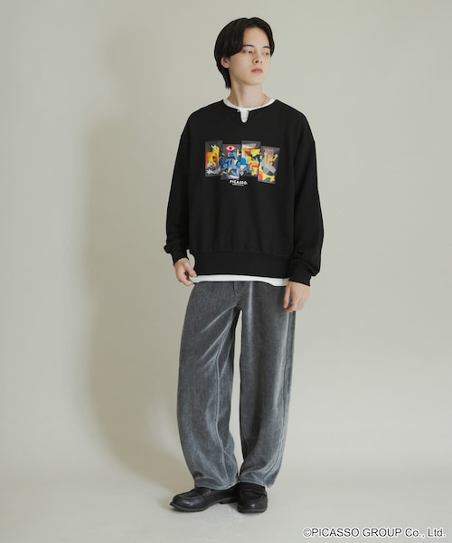 SENSE OF PLACE by URBAN RESEARCH(センスオブプレイスバイアーバンリサーチ)の「PICASSO スキッパースウェット(スウェット・メンズ・BLACK/GRAY/MINT・M/L)」の11枚目の写真