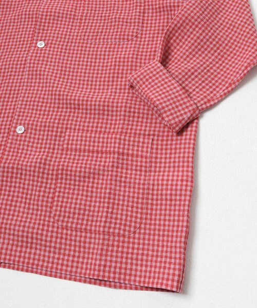URBAN RESEARCH（アーバンリサーチ）の「『別注』Cale×URBAN RESEARCH　ギンガムチェックカバーオール（シャツ/ブラウス・メンズ・PINK×RED・3/4）」の9枚目の写真