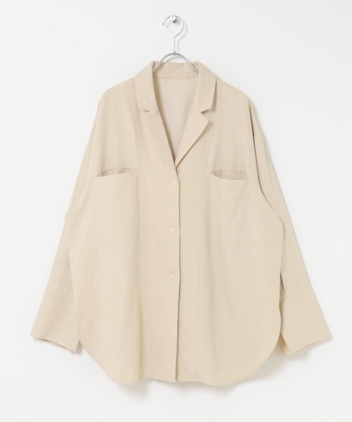 KBF（ケイビーエフ）の「ピーチスキンBIGシャツ（シャツ/ブラウス・レディース・IVORY/BLUE GRAY/CHARCOAL・One）」の11枚目の写真