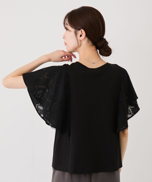 Jayro（ジャイロ）の「レースガーランドプルオーバー（Tシャツ/カットソー・レディース・ブラック/ホワイト系・M）」の7枚目の写真