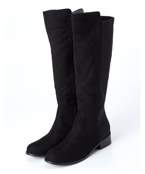 nissen（ニッセン）の「【ゆったり幅広】バックストレッチロングブーツ（ワイズ４Ｅ）（ブーツ・メンズ・黒スムース/黒スエード・M=23.0~23.5cm/4E/L=24.0~24.5cm/4E/LL=25.0~25.5cm/4E/3L=26.0~26.5cm/4E）」の12枚目の写真