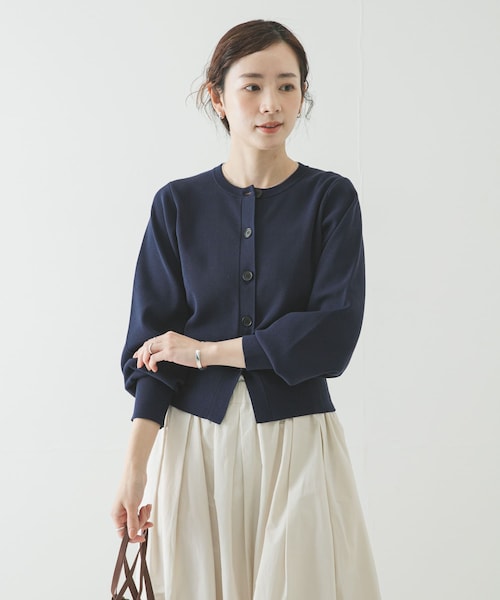 URBAN RESEARCH(アーバンリサーチ)の「コクーンスリーブカーディガン(カーディガン/ボレロ・レディース・OFF WHITE/NAVY・Free)」の16枚目の写真