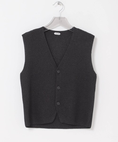URBAN RESEARCH（アーバンリサーチ）の「PURLAM　WASHI M-G AZE VEST（ベスト・メンズ・BLACK・2/3）」の2枚目の写真