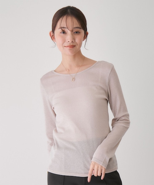 Jayro(ジャイロ)の「前後2WAYラメプルオーバー(Tシャツ/カットソー・レディース・ブラック/ブラック系/ベージュ/シルバー・M)」の5枚目の写真