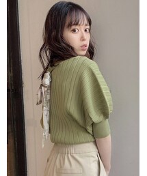 dazzlin | スカーフ付ランダムリブニット(ニット/セーター)