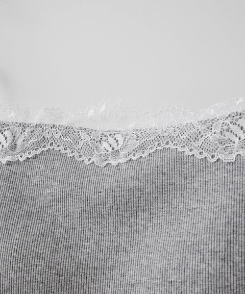 VIS（ビス）の「カップ付きレーステレコキャミソール（キャミソール・レディース・ブラック/ライトグレー/オフホワイト・F）」の14枚目の写真