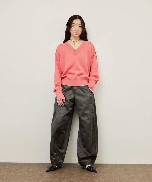 ADAM ET ROPE'（アダムエロペ）の「ピグメントダイエッグパンツ（その他パンツ・レディース・チャコール/オフホワイト・36/38）」の6枚目の写真