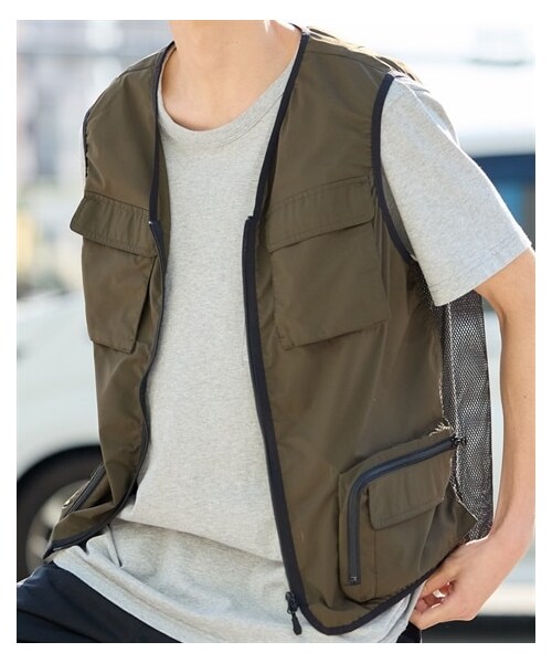 nissen（ニッセン）の「メッシュベスト（ベスト・メンズ・カーキ/黒・M/L/LL/3L/4L/5L/6L/8L/10L）」の17枚目の写真