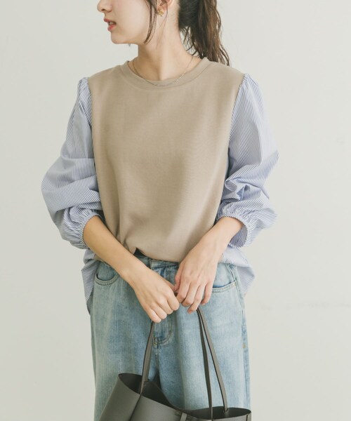 ITEMS URBANRESEARCH（アイテムズ アーバンリサーチ）の「フハクキリカエプルオーバー（Tシャツ/カットソー・レディース・BLK/NVY/BEG・FREE）」の21枚目の写真