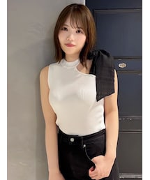 dazzlin | ワンショルリボンノースリトップス(ニット/セーター)