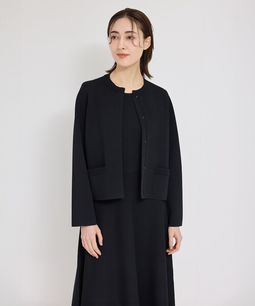 ROPE'（ロペ）の「ニットジャケット/イージーケア（ノーカラージャケット・レディース・オフホワイト/ネイビー・36/38）」の13枚目の写真