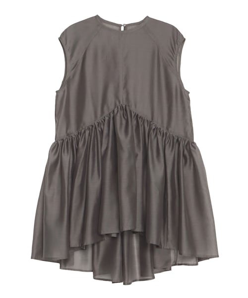 ELENDEEK(エレンディーク)の「SHEER PEPLUM BL(シャツ/ブラウス・レディース・チャコールグレー/レッド/ベージュ・F)」の1枚目の写真