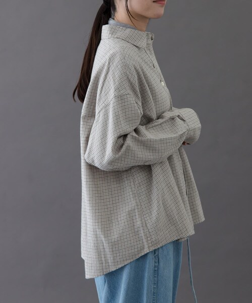 URBAN RESEARCH DOORS(アーバンリサーチドアーズ)の「FORK&SPOON ネルチェックシャツ(シャツ/ブラウス・レディース・NAVY/BROWN/IVORY・1)」の8枚目の写真