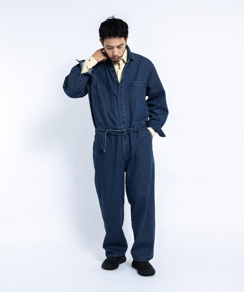 EKAL（エカル）の「デニムジャンプスーツ（つなぎ/オールインワン・メンズ・ブルー・One）」の4枚目の写真