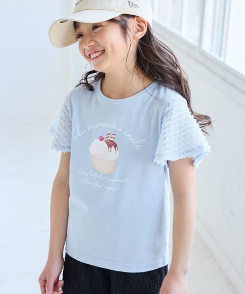 ROPE' PICNIC(ロペピクニック)の「【KIDS/キッズ】アイスプリント袖ジャガードトップス(Tシャツ/カットソー・キッズ・オフホワイト/サックス・120/130/140)」の15枚目の写真