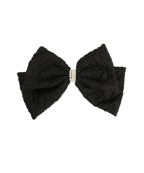 RESEXXY（リゼクシー）の「ジャガードリボンバレッタ（バレッタ/ヘアクリップ・レディース・ブラック/ベージュ・F）」の2枚目の写真