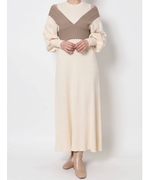 LAGUNAMOON | ベストレイヤードパターンニットワンピース(ワンピース)