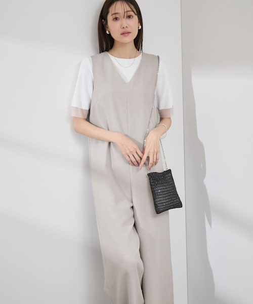 ROPE' PICNIC(ロペピクニック)の「【吸水速乾・防シワ】エフォートレスリラックスオールインワン(つなぎ/オールインワン・レディース・チャコール/ライトグレー/ベージュ・36/38)」の18枚目の写真