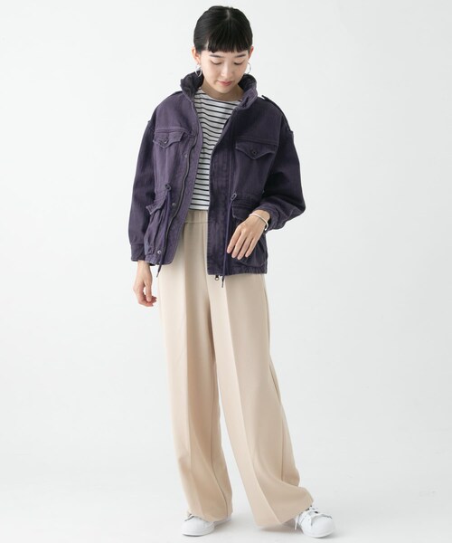 URBAN RESEARCH（アーバンリサーチ）の「WORK NOT WORK　フェードヘリンボンフィッシュテールジャケット（ミリタリージャケット・レディース・BLACK/NAVY・1/2）」の18枚目の写真