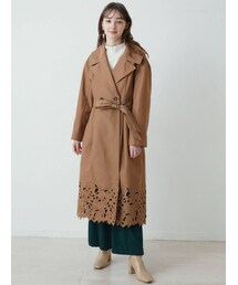 LAGUNAMOON | カットワークフレアコート(ステンカラーコート)