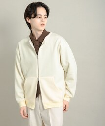 ウラキモウクルーネックジップスウェット