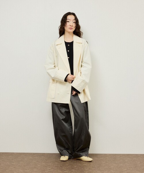 ADAM ET ROPE'（アダムエロペ）の「ピグメントダイエッグパンツ（その他パンツ・レディース・チャコール/オフホワイト・36/38）」の7枚目の写真