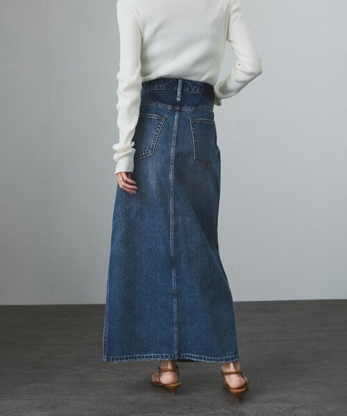 ADAM ET ROPE'(アダムエロペ)の「【WEB限定】リメイクライクデニムスリットスカート(デニムスカート・レディース・チャコール/ブルー系/サックス・M/S)」の17枚目の写真
