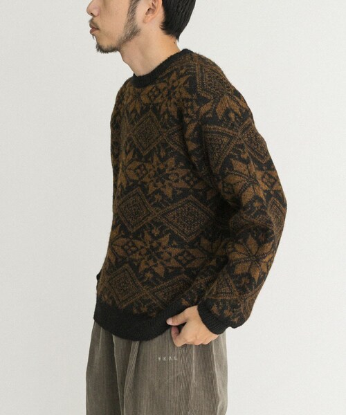 EKAL（エカル）の「ノルディックニットプルオーバー（ニット/セーター・メンズ・ブラウン/レッド・M/L）」の8枚目の写真