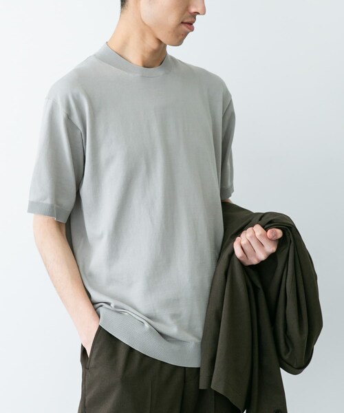 URBAN RESEARCH DOORS(アーバンリサーチドアーズ)の「LIFE STYLE TAILOR ハイゲージクルーネック半袖ニット(シャツ/ブラウス・メンズ・IVORY/NAVY/GREEN/BLUE GRAY・M/L)」の19枚目の写真