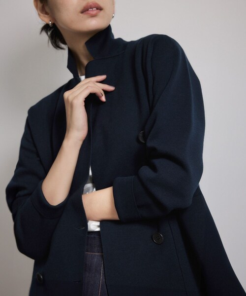 ROPE'（ロペ）の「ミラノリブ ニットダブルジャケット/イージーケア（テーラードジャケット・レディース・ベージュ/ネイビー・36/38）」の6枚目の写真