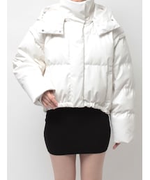 GYDA | 2WAYフェイクレザーミドル丈ダウンコート(ダウンジャケット/コート)