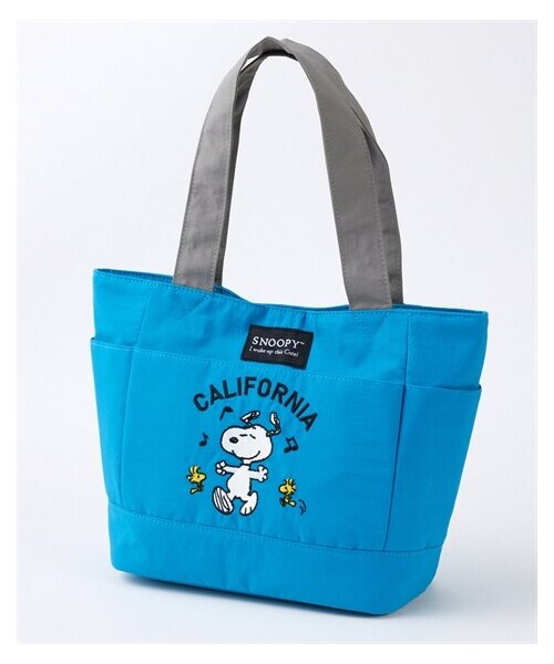 nissen（ニッセン）の「スヌーピー　１０ポケット刺しゅう入シンプルトートバッグ（トートバッグ・メンズ・チャコール/ブルー/カーキ・Y）」の3枚目の写真