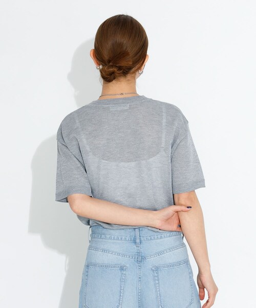 URBAN RESEARCH Sonny Label（アーバンリサーチサニーレーベル）の「シアーラメニットTシャツ（ニット/セーター・レディース・グレー/バター/ブラック・FREE）」の21枚目の写真