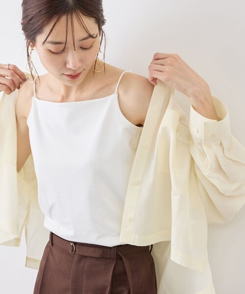 ROPE' PICNIC（ロペピクニック）の「キャミソール/接触冷感・抗菌防臭（キャミソール・レディース・ブラック/ホワイト/ダークブラウン・F）」の13枚目の写真