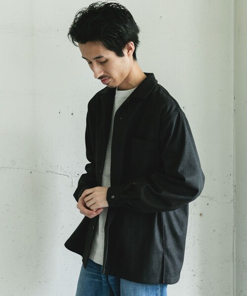 URBAN RESEARCH DOORS(アーバンリサーチドアーズ)の「ジャージメルトンオープンカラーシャツ(シャツ/ブラウス・メンズ・BLUE NAVY/CHARCOAL・M/L)」の10枚目の写真