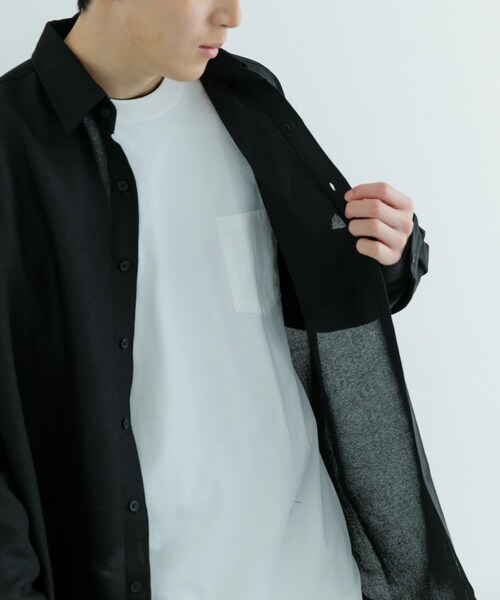 ITEMS URBANRESEARCH（アイテムズ アーバンリサーチ）の「リネンライクシアーロングスリーブシャツ（シャツ/ブラウス・メンズ・WHT/BLK・M/L）」の17枚目の写真
