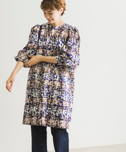 URBAN RESEARCH（アーバンリサーチ）の「アートチェック柄チュニックワンピース（チュニック・レディース・BROWN系/BLACK系・FREE）」の3枚目の写真