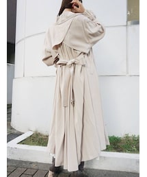 MERCURYDUO | バックカシュクールプリーツトレンチコート(チェスターコート)