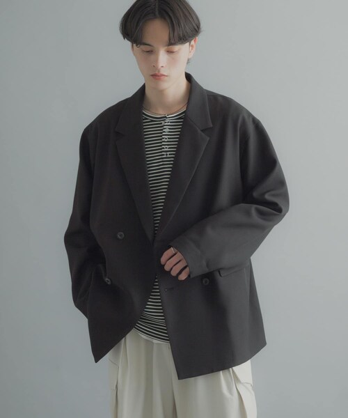 SENSE OF PLACE by URBAN RESEARCH（センスオブプレイスバイアーバンリサーチ）の「『撥水/防花粉』SKINProofダブルテーラードジャケット（テーラードジャケット・メンズ・BLACK/BROWN/BLUE GRAY・M/L）」の19枚目の写真