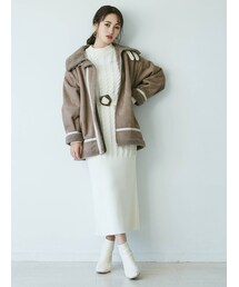 dazzlin | ベルトマークケーブルニットワンピース(ワンピース)