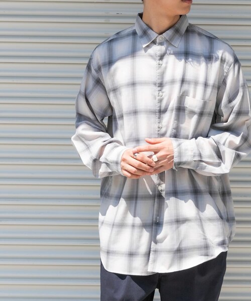 URBAN RESEARCH DOORS（アーバンリサーチドアーズ）の「FORK&SPOON　コットンウールチェックシャツ（シャツ/ブラウス・メンズ・BROWN/GRAY・4/5）」の15枚目の写真