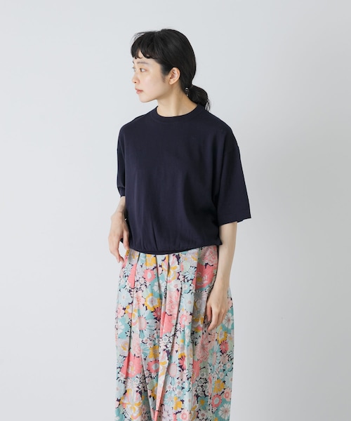 かぐれ（カグレ）の「ハイゲージコットン半袖クルーネックニット（ニット/セーター・レディース・BLACK/MINT GRAY/NAVY・Free）」の3枚目の写真