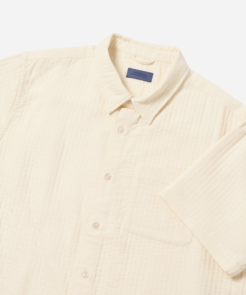 Saturdays NYC（サタデーズ ニューヨークシティ ）の「Bruce Double Layer Crinkle Short Sleeve Shirt（シャツ/ブラウス・メンズ・ブラック/オフホワイト・L/M/S/XL/XS）」の17枚目の写真