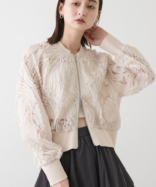 SENSE OF PLACE by URBAN RESEARCH(センスオブプレイスバイアーバンリサーチ)の「コードシシュウブルゾン(ブルゾン・レディース・IVORY/BLACK/BEIGE・one)」の1枚目の写真