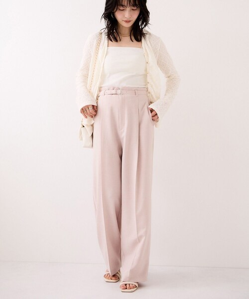 VIS（ビス）の「【WEB限定】美easyリネンライクベルテッドストレートパンツ/イージーケア・接触冷感（その他パンツ・レディース・ブラック/グレー/キナリ/ピンク・L/M/S/SS）」の17枚目の写真