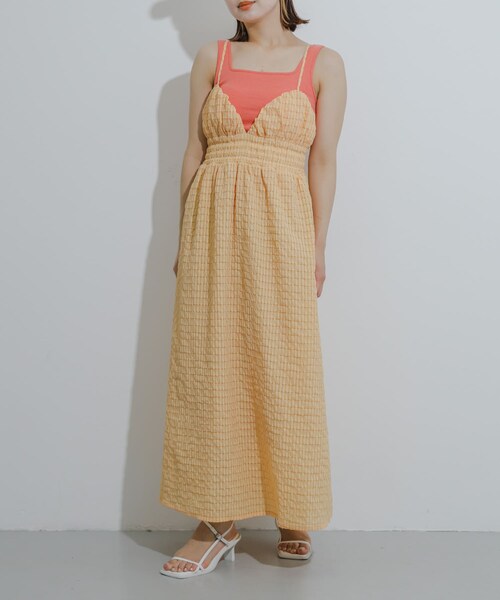 SENSE OF PLACE by URBAN RESEARCH（センスオブプレイスバイアーバンリサーチ）の「チェックキャミワンピース（ワンピース・レディース・BLACK/NAVY/ORANGE・COMPACT/one）」の22枚目の写真