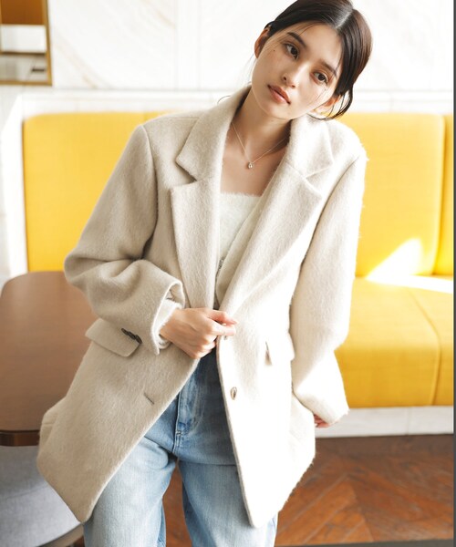 VIS（ビス）の「【新色追加】【アウター総選挙3位】シャギージャコット（その他アウター・レディース・ブラウン/ブラウン系/ベージュ/ブラック系・F）」の8枚目の写真